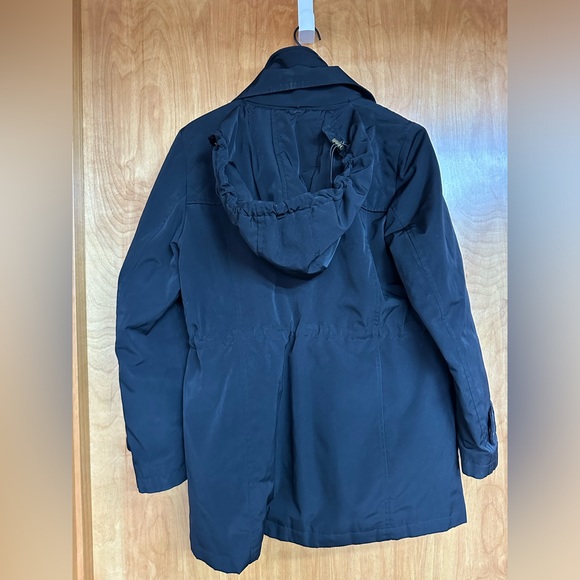 London Fog Women's Water-Resistant Hooded Anorak Coat in Black Size Medium - Picture 7 of 8